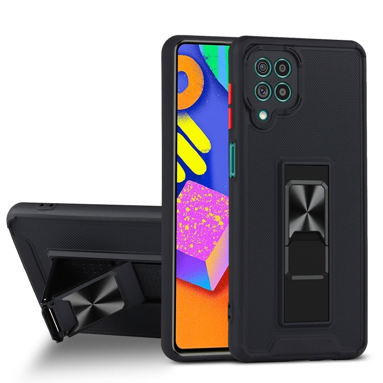 For Samsung Galaxy F62 Dual-color Skin Feel TPU + PC Magnetic Shockproof Case with Invisible Holder