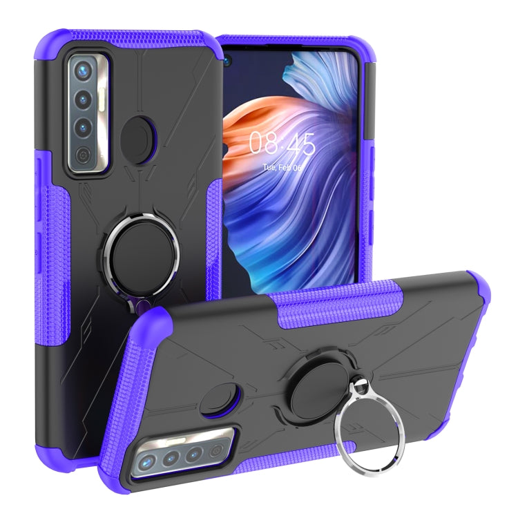 Machine Armor Bear Shockproof PC + TPU Protective Case with Ring Holder For Tecno Camon 17