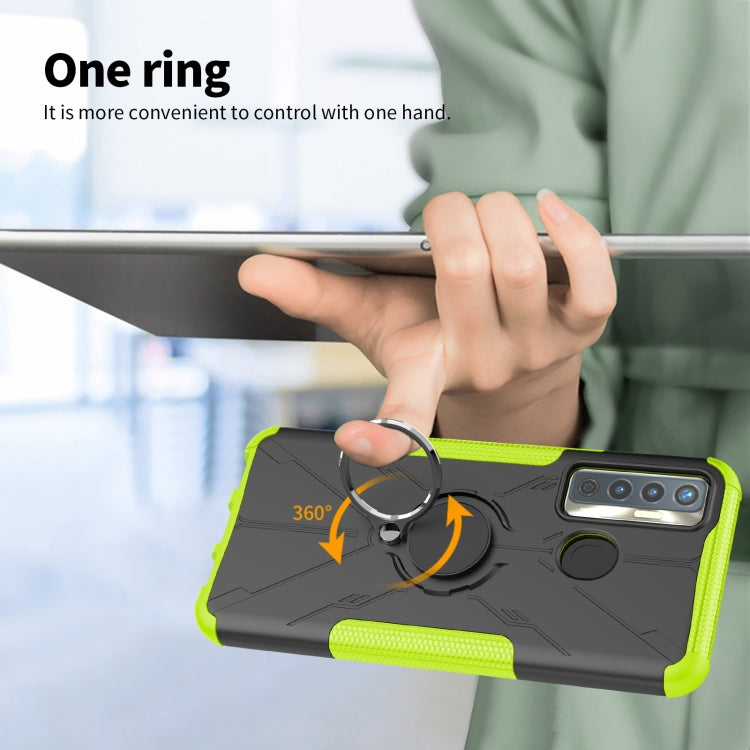 Machine Armor Bear Shockproof PC + TPU Protective Case with Ring Holder For Tecno Camon 17