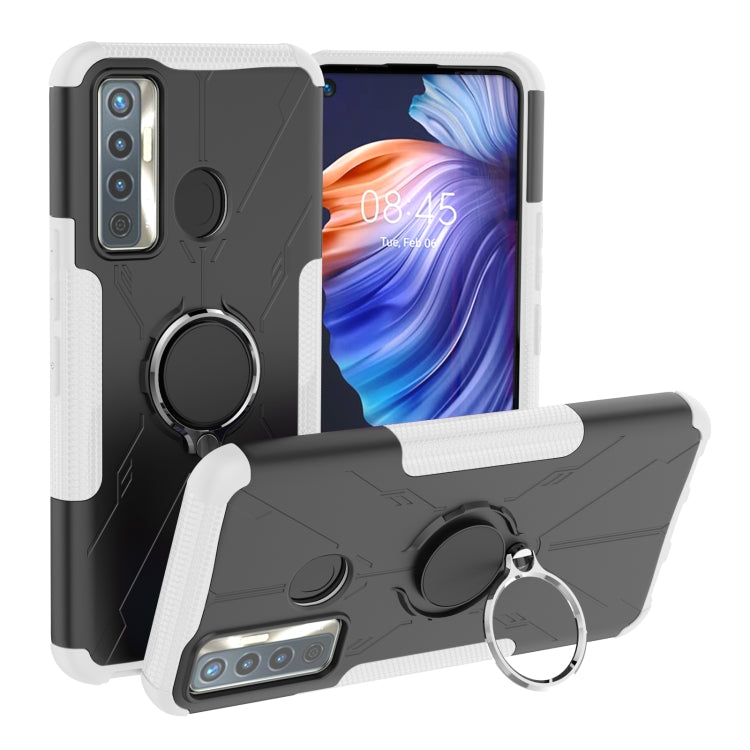 Machine Armor Bear Shockproof PC + TPU Protective Case with Ring Holder For Tecno Camon 17