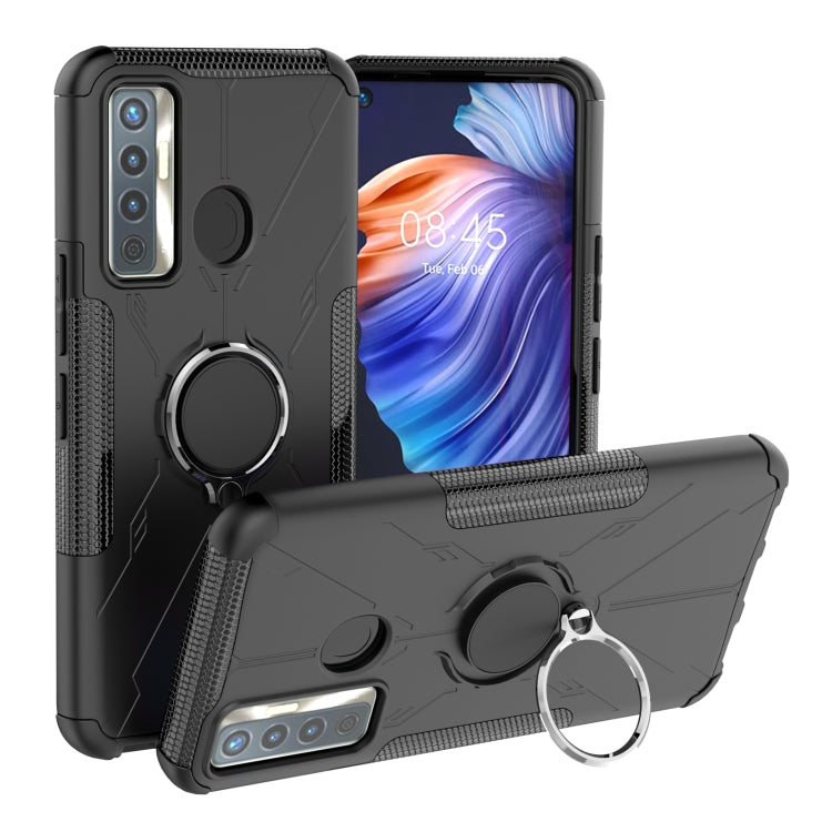 Machine Armor Bear Shockproof PC + TPU Protective Case with Ring Holder For Tecno Camon 17