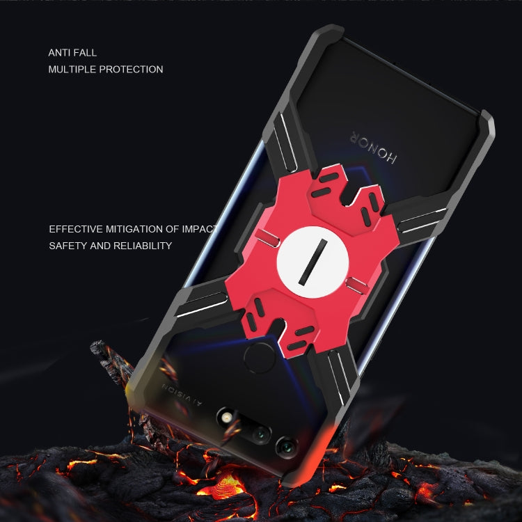 For Huawei Honor V20 Hero Series Anti-fall Wear-resistant Metal Protective Case with Bracket