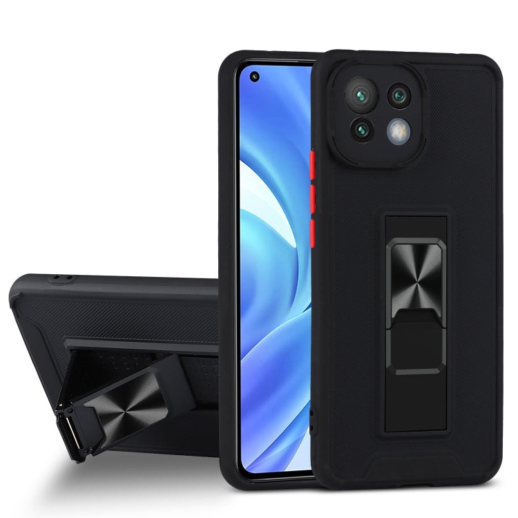 For Xiaomi Mi 11 Dual-color Skin Feel TPU + PC Magnetic Shockproof Case with Invisible Holder