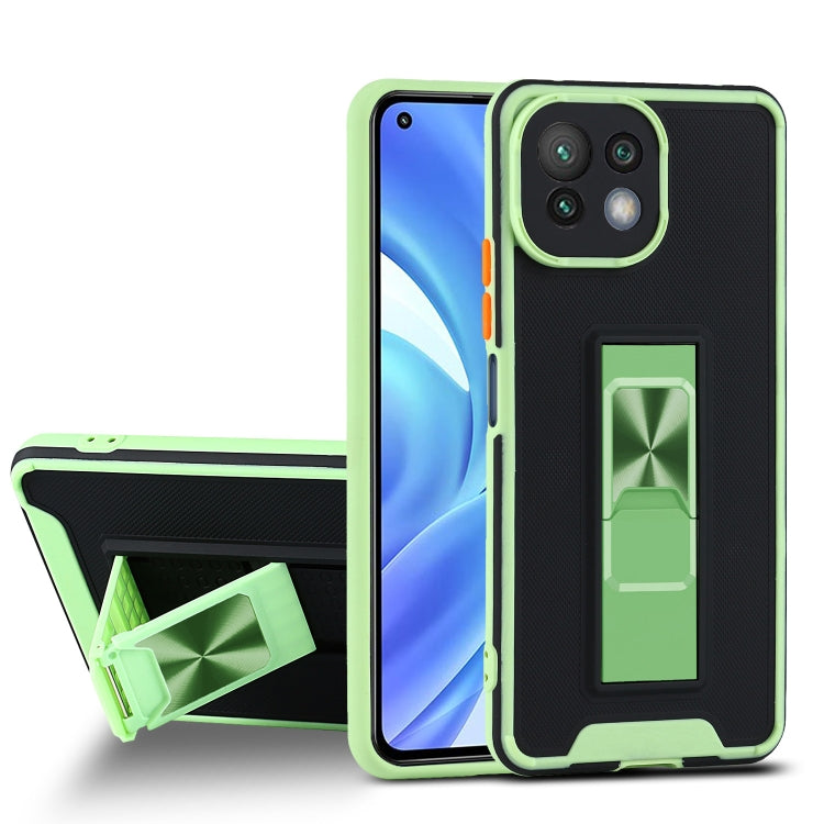For Xiaomi Mi 11 Lite Dual-color Skin Feel TPU + PC Magnetic Shockproof Case with Invisible Holder