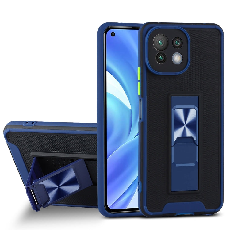 For Xiaomi Mi 11 Lite Dual-color Skin Feel TPU + PC Magnetic Shockproof Case with Invisible Holder