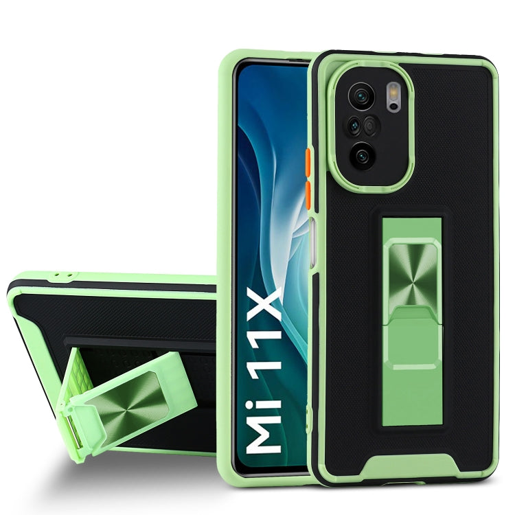 For Xiaomi Mi 11X Dual-color Skin Feel TPU + PC Magnetic Shockproof Case with Invisible Holder