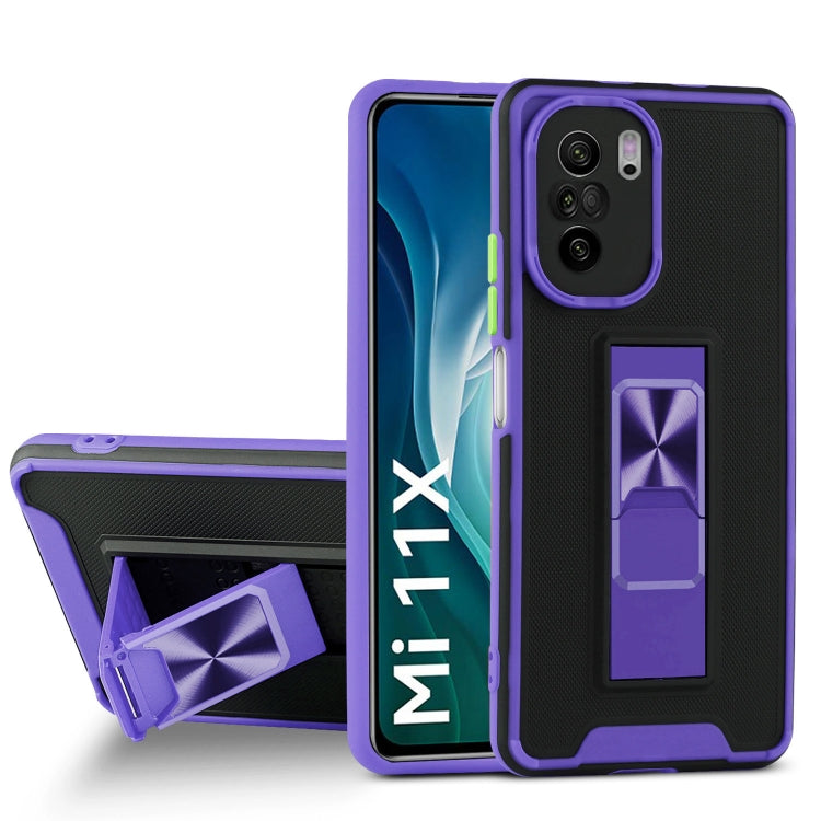 For Xiaomi Mi 11X Dual-color Skin Feel TPU + PC Magnetic Shockproof Case with Invisible Holder