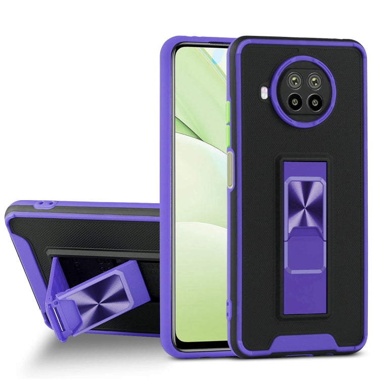 For Xiaomi Mi 10T Lite 5G Dual-color Skin Feel TPU + PC Magnetic Shockproof Case with Invisible Holder