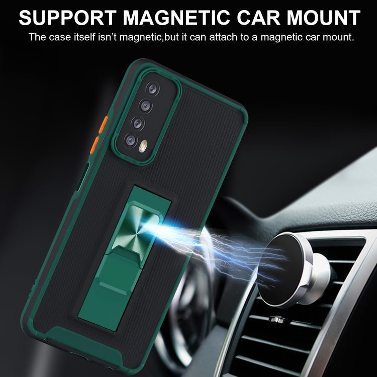 For Huawei P smart 2021 Dual-color Skin Feel TPU + PC Magnetic Shockproof Case with Invisible Holder