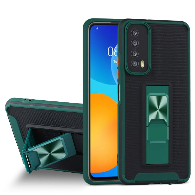 For Huawei P smart 2021 Dual-color Skin Feel TPU + PC Magnetic Shockproof Case with Invisible Holder