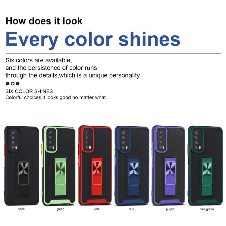 For Huawei P smart 2021 Dual-color Skin Feel TPU + PC Magnetic Shockproof Case with Invisible Holder