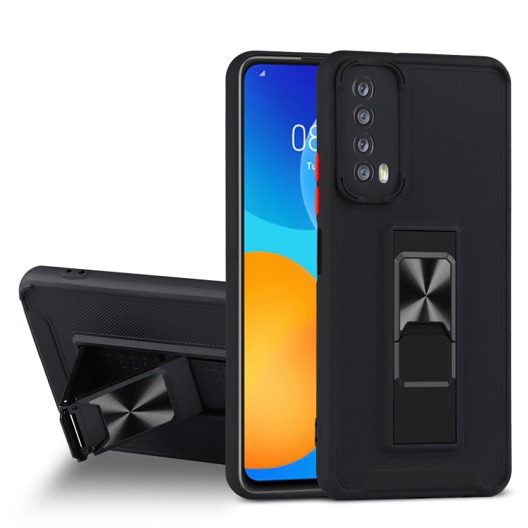 For Huawei P smart 2021 Dual-color Skin Feel TPU + PC Magnetic Shockproof Case with Invisible Holder