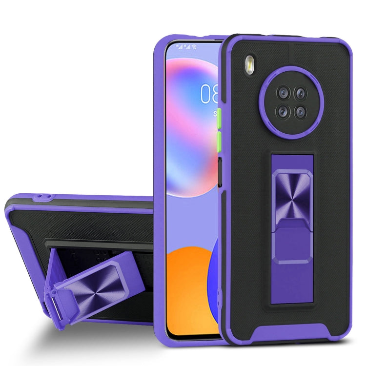 For Huawei Y9a Dual-color Skin Feel TPU + PC Magnetic Shockproof Case with Invisible Holder