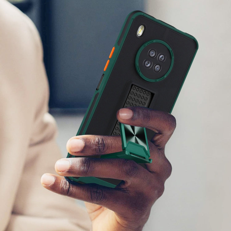 For Huawei Y9a Dual-color Skin Feel TPU + PC Magnetic Shockproof Case with Invisible Holder
