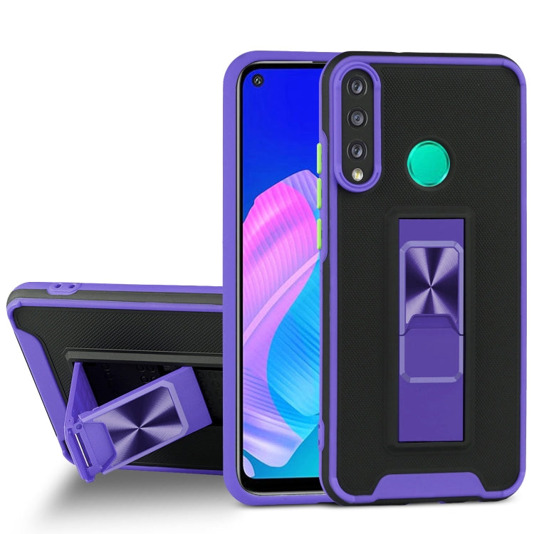 For Huawei Y7p Dual-color Skin Feel TPU + PC Magnetic Shockproof Case with Invisible Holder