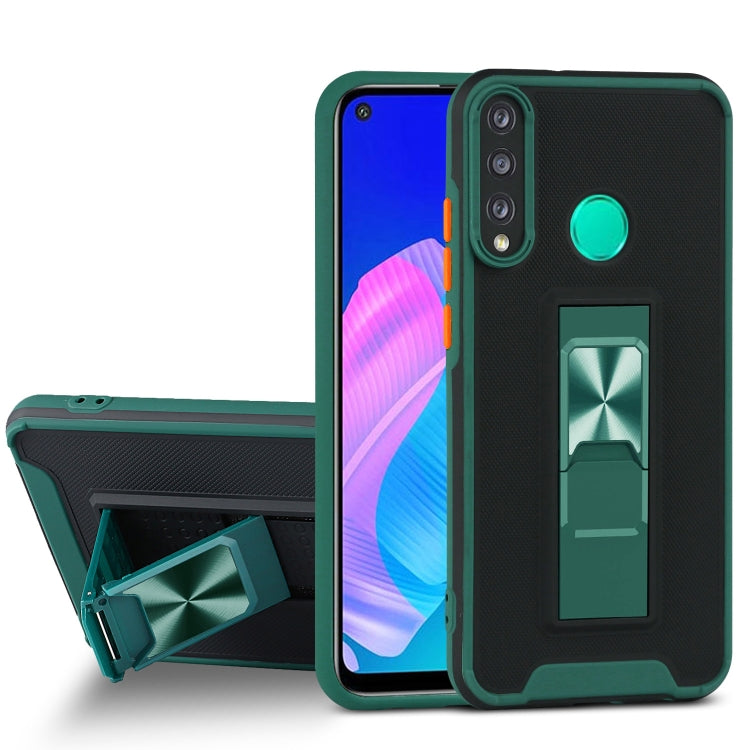 For Huawei Y7p Dual-color Skin Feel TPU + PC Magnetic Shockproof Case with Invisible Holder