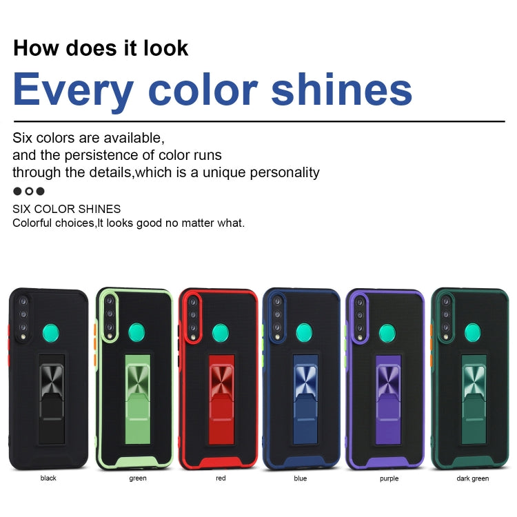 For Huawei Y7p Dual-color Skin Feel TPU + PC Magnetic Shockproof Case with Invisible Holder