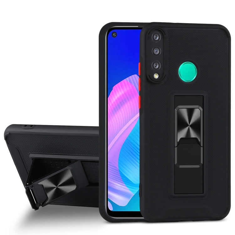 For Huawei Y7p Dual-color Skin Feel TPU + PC Magnetic Shockproof Case with Invisible Holder