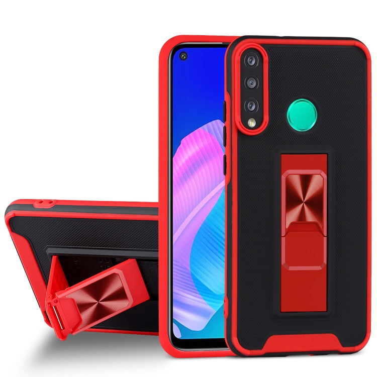 For Huawei Y7p Dual-color Skin Feel TPU + PC Magnetic Shockproof Case with Invisible Holder