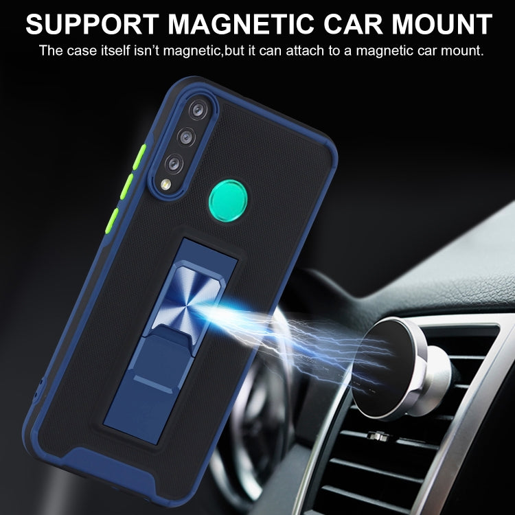 For Huawei Y7p Dual-color Skin Feel TPU + PC Magnetic Shockproof Case with Invisible Holder