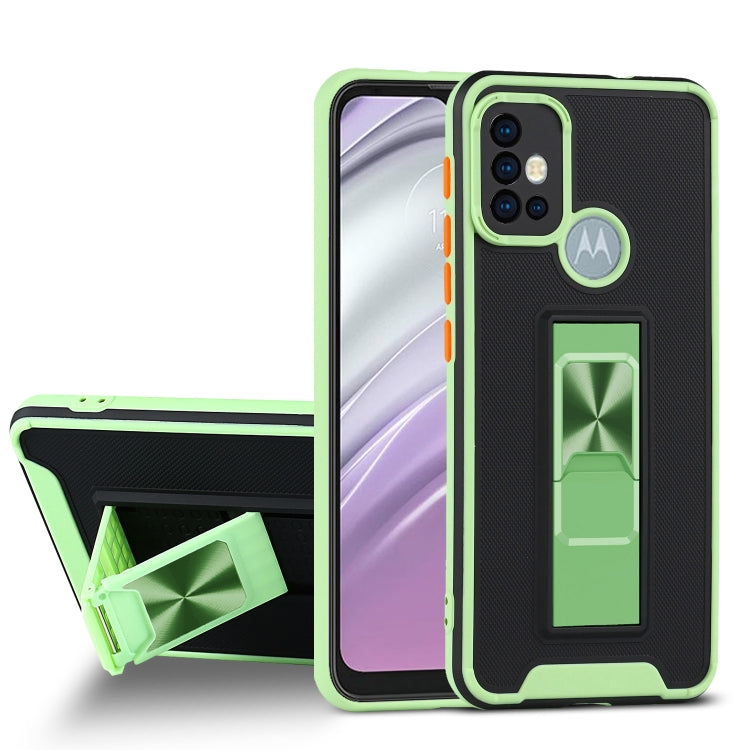 For Motorola Moto G20 Dual-color Skin Feel TPU + PC Magnetic Shockproof Case with Invisible Holder