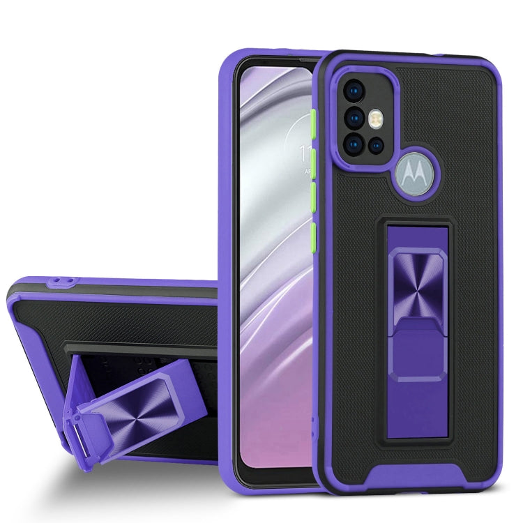 For Motorola Moto G20 Dual-color Skin Feel TPU + PC Magnetic Shockproof Case with Invisible Holder