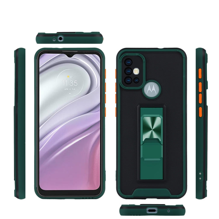 For Motorola Moto G20 Dual-color Skin Feel TPU + PC Magnetic Shockproof Case with Invisible Holder
