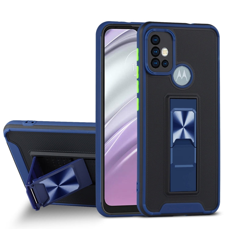 For Motorola Moto G20 Dual-color Skin Feel TPU + PC Magnetic Shockproof Case with Invisible Holder