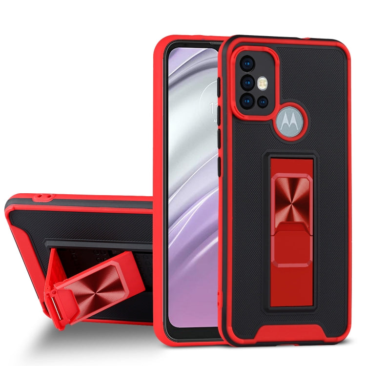For Motorola Moto G20 Dual-color Skin Feel TPU + PC Magnetic Shockproof Case with Invisible Holder