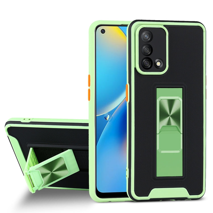 For OPPO A74 4G Dual-color Skin Feel TPU + PC Magnetic Shockproof Case with Invisible Holder