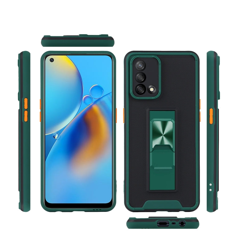 For OPPO A74 4G Dual-color Skin Feel TPU + PC Magnetic Shockproof Case with Invisible Holder