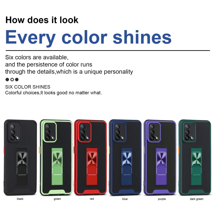 For OPPO A74 4G Dual-color Skin Feel TPU + PC Magnetic Shockproof Case with Invisible Holder