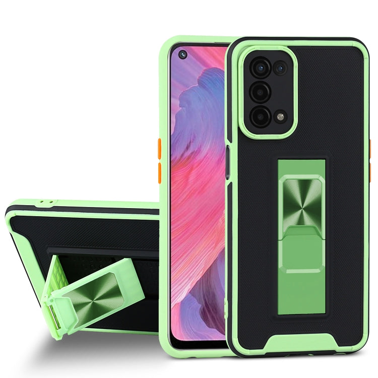 For OPPO A74 5G Dual-color Skin Feel TPU + PC Magnetic Shockproof Case with Invisible Holder