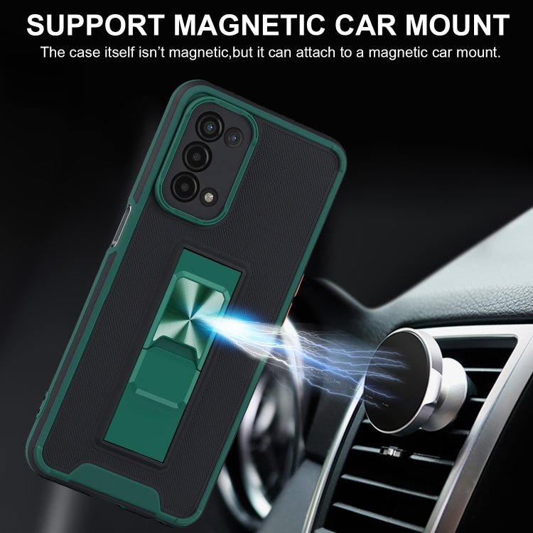For OPPO A74 5G Dual-color Skin Feel TPU + PC Magnetic Shockproof Case with Invisible Holder