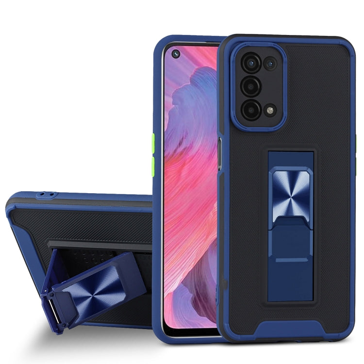 For OPPO A74 5G Dual-color Skin Feel TPU + PC Magnetic Shockproof Case with Invisible Holder