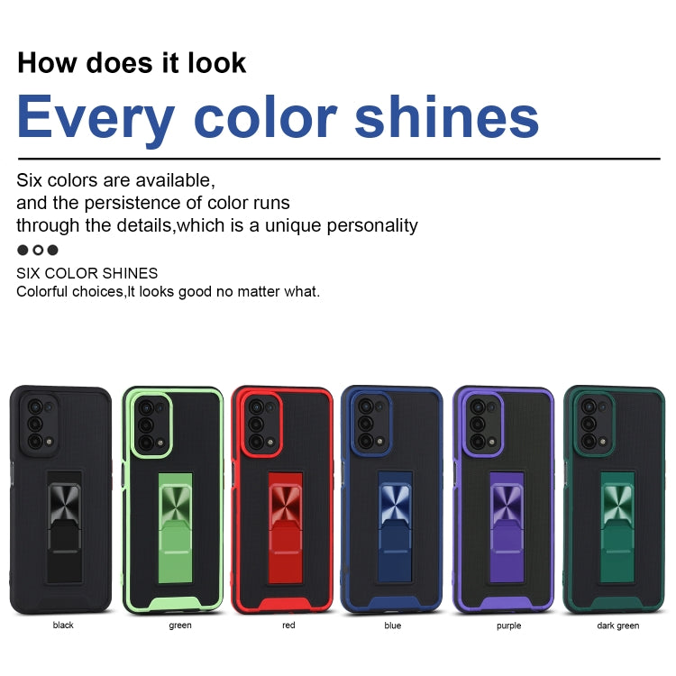 For OPPO A74 5G Dual-color Skin Feel TPU + PC Magnetic Shockproof Case with Invisible Holder