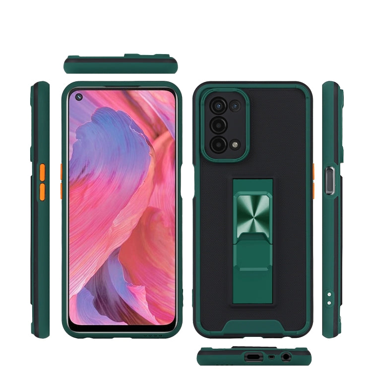 For OPPO A74 5G Dual-color Skin Feel TPU + PC Magnetic Shockproof Case with Invisible Holder