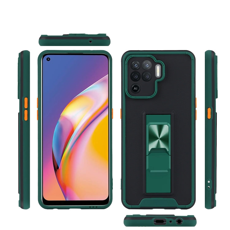 For OPPO A94 Dual-color Skin Feel TPU + PC Magnetic Shockproof Case with Invisible Holder