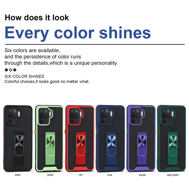 For OPPO A94 Dual-color Skin Feel TPU + PC Magnetic Shockproof Case with Invisible Holder