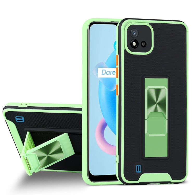 For OPPO Realme C20 Dual-color Skin Feel TPU + PC Magnetic Shockproof Case with Invisible Holder