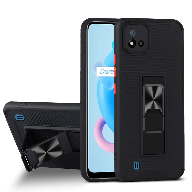 For OPPO Realme C20 Dual-color Skin Feel TPU + PC Magnetic Shockproof Case with Invisible Holder