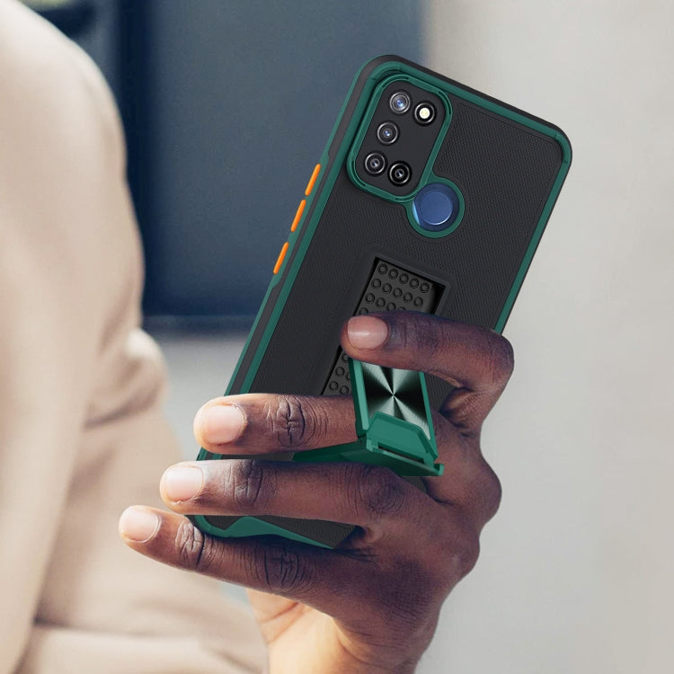 For OPPO Realme C17 Dual-color Skin Feel TPU + PC Magnetic Shockproof Case with Invisible Holder