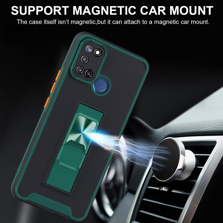 For OPPO Realme C17 Dual-color Skin Feel TPU + PC Magnetic Shockproof Case with Invisible Holder