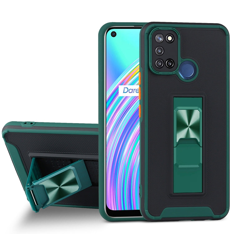 For OPPO Realme C17 Dual-color Skin Feel TPU + PC Magnetic Shockproof Case with Invisible Holder