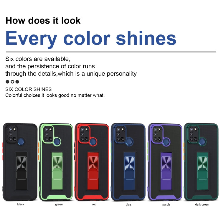 For OPPO Realme C17 Dual-color Skin Feel TPU + PC Magnetic Shockproof Case with Invisible Holder