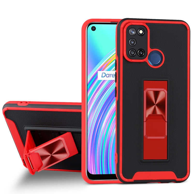 For OPPO Realme C17 Dual-color Skin Feel TPU + PC Magnetic Shockproof Case with Invisible Holder