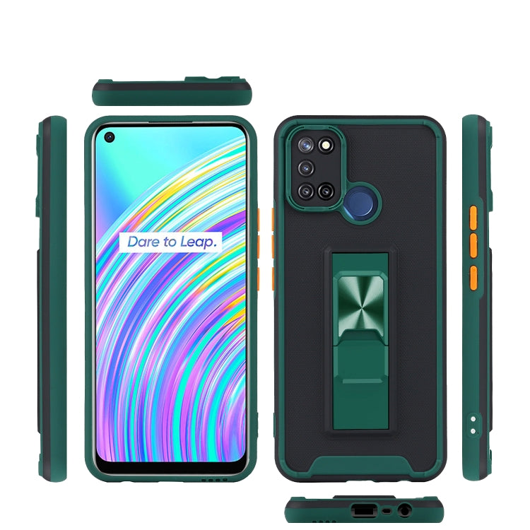 For OPPO Realme C17 Dual-color Skin Feel TPU + PC Magnetic Shockproof Case with Invisible Holder