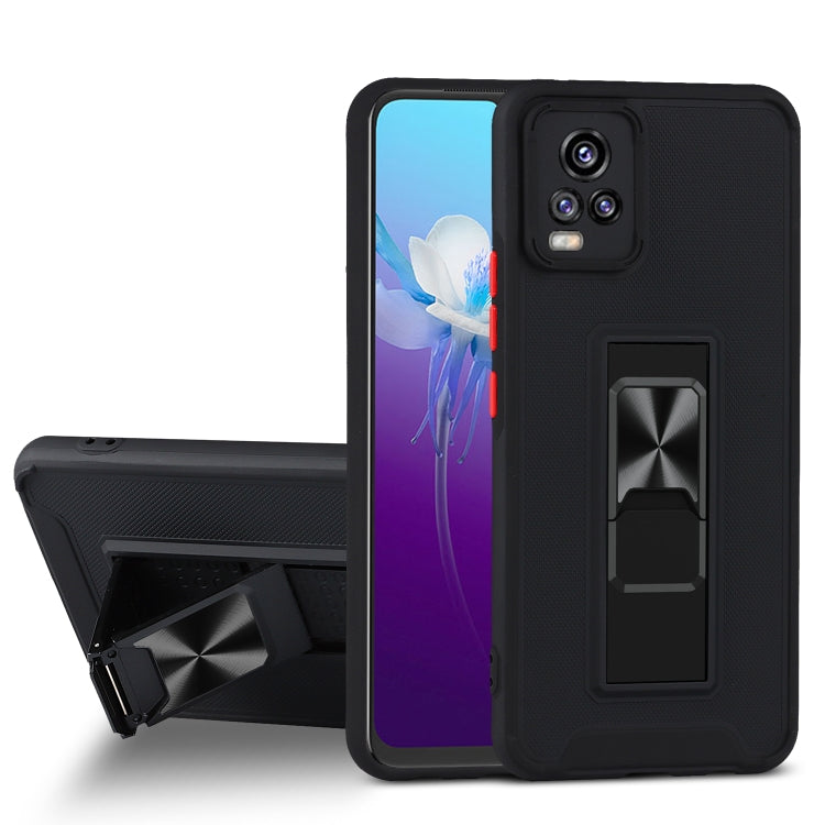 For vivo V20 Dual-color Skin Feel TPU + PC Magnetic Shockproof Case with Invisible Holder