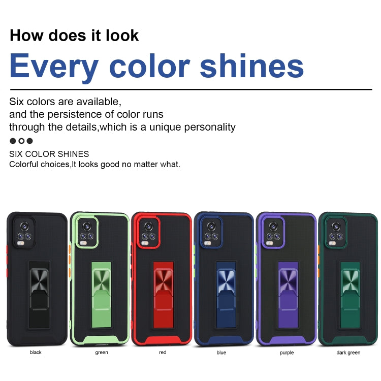 For vivo V20 Pro Dual-color Skin Feel TPU + PC Magnetic Shockproof Case with Invisible Holder