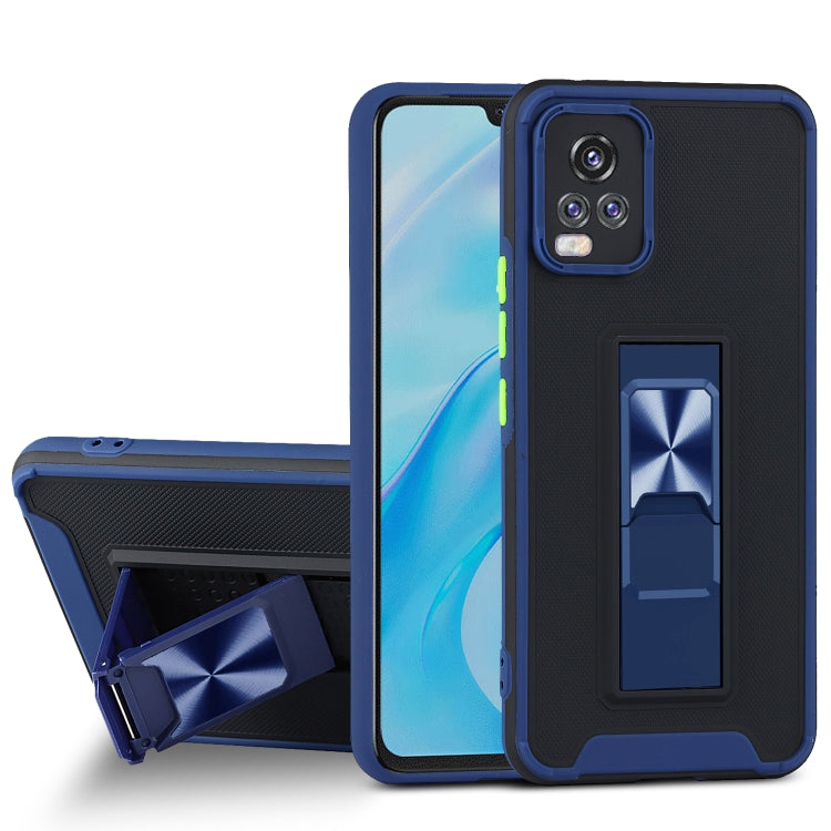 For vivo V20 Pro Dual-color Skin Feel TPU + PC Magnetic Shockproof Case with Invisible Holder